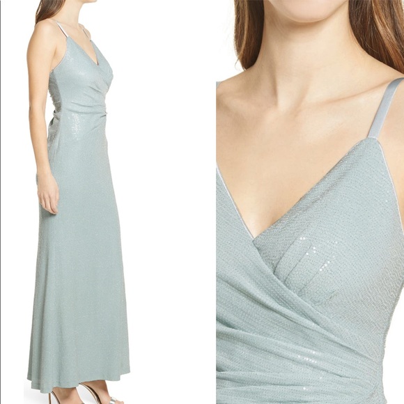 eliza j surplice trumpet gown - Picture 2 of 9